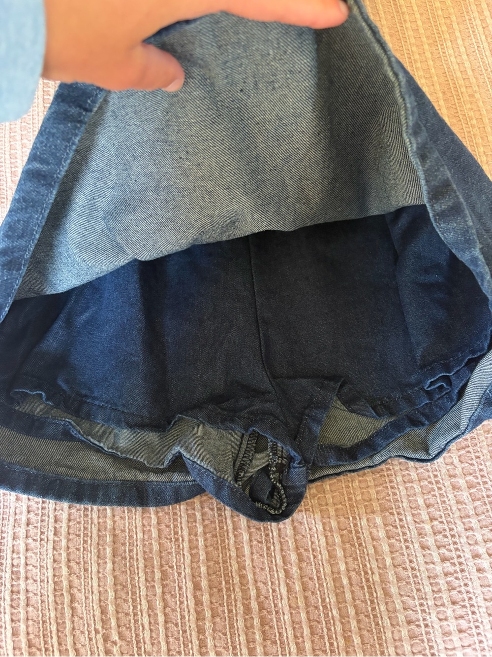 Princess Polly Denim Tie-Back/Front Dress w/ Built-In Shorts - Picture 6 of 6